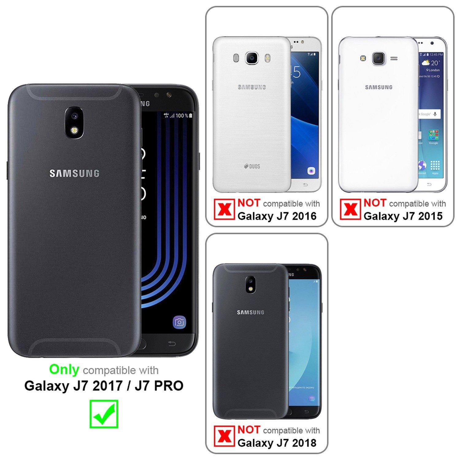 Cadorabo  Cadorabo Hülle kompatibel mit Samsung Galaxy J7 2017 - Schutzhülle mit Magnetverschluss, Standfunktion und Kartenfach 