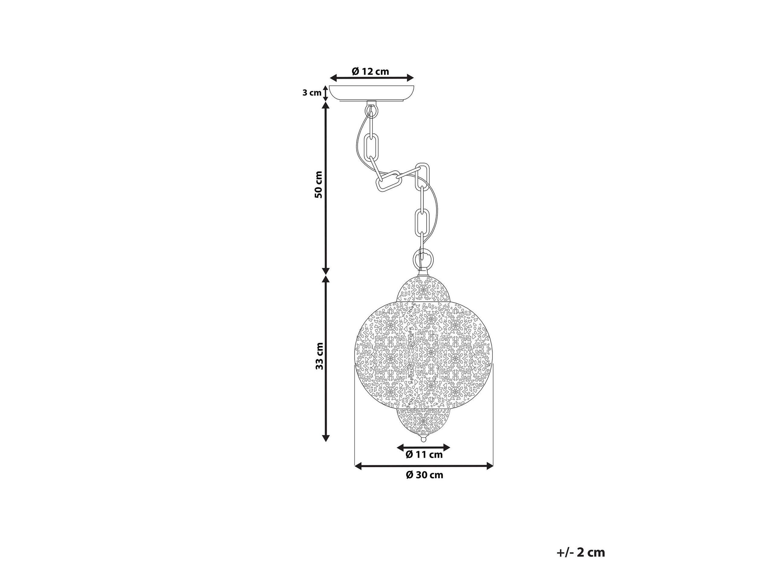 Beliani Lampe suspension en Métal Glamour TYNE  