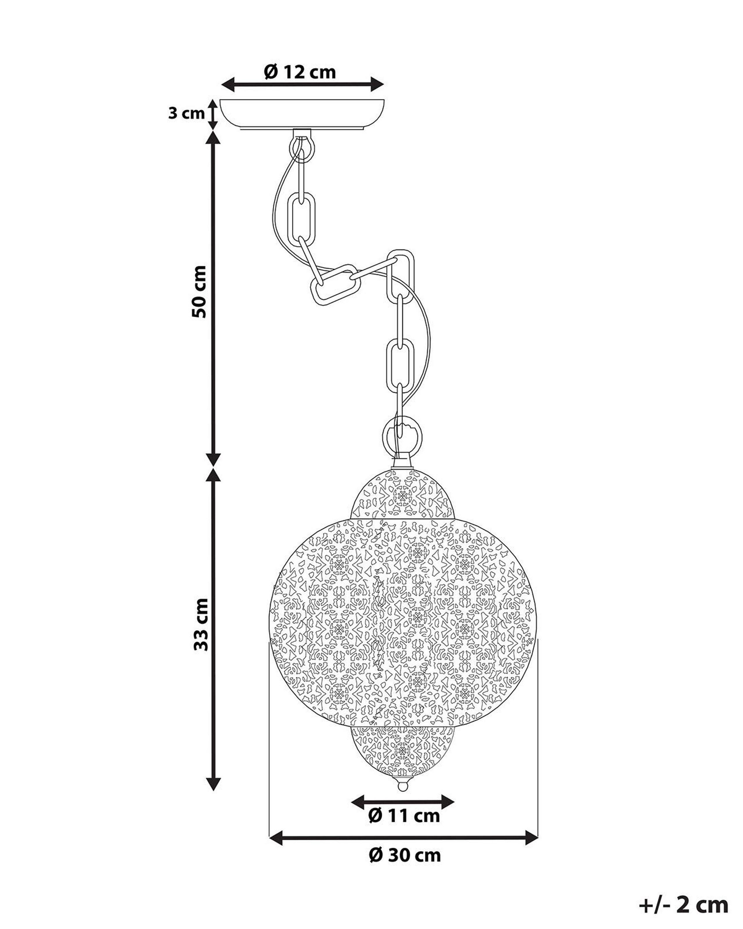 Beliani Lampe suspension en Métal Glamour TYNE  