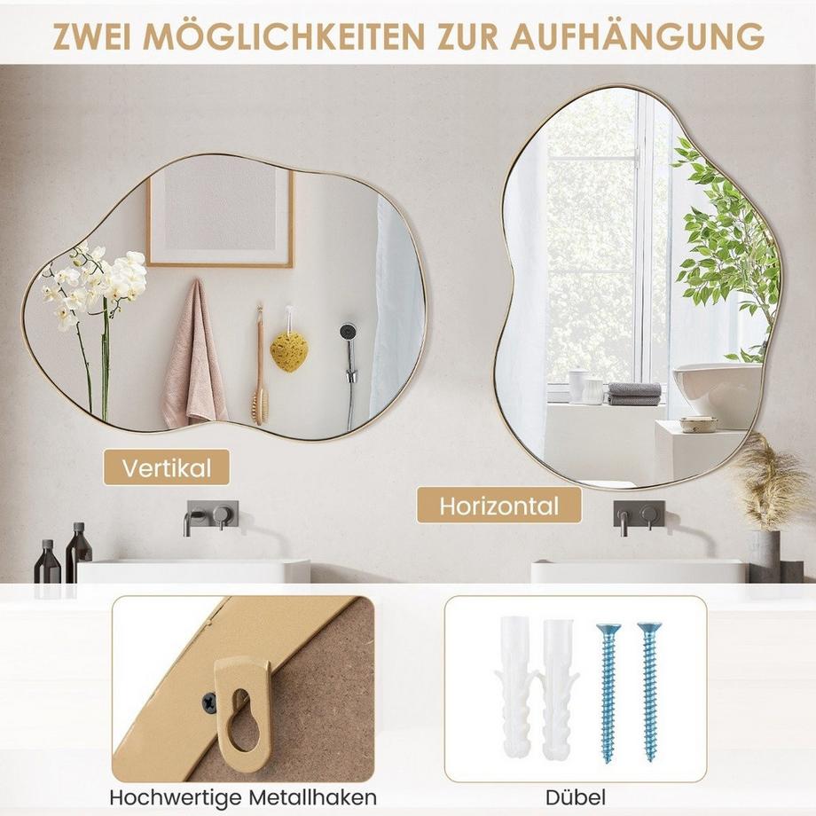 Northix Asymmetrischer Wandspiegel – HD-Reflexion  