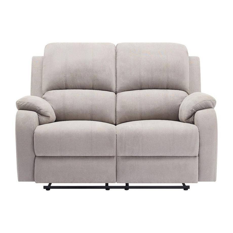 Vente-unique Canapé 3 places, 2 places et fauteuil relax en microfibre gris clair BRODY  