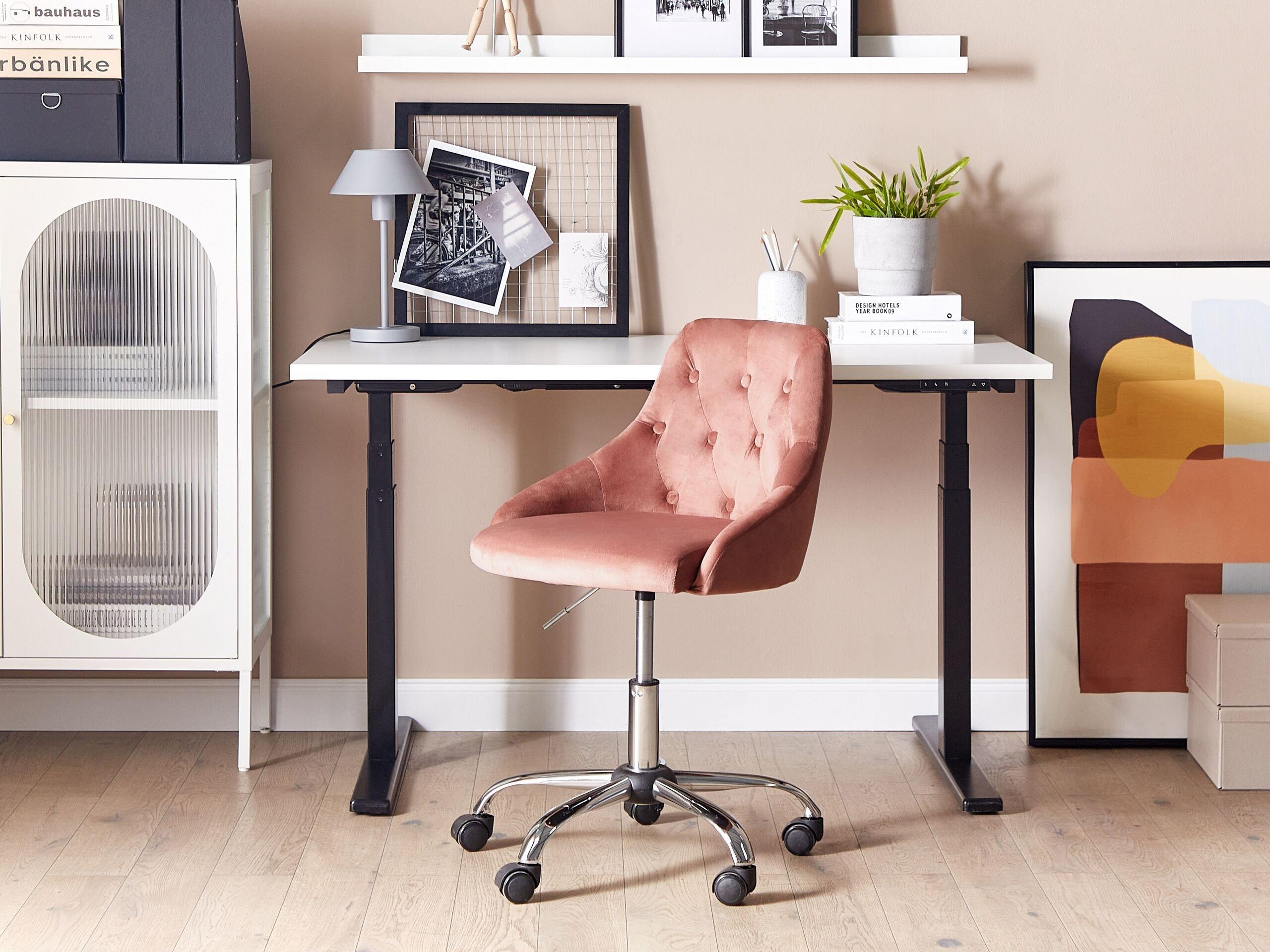 Beliani Chaise de bureau en Velours Moderne PARRISH  