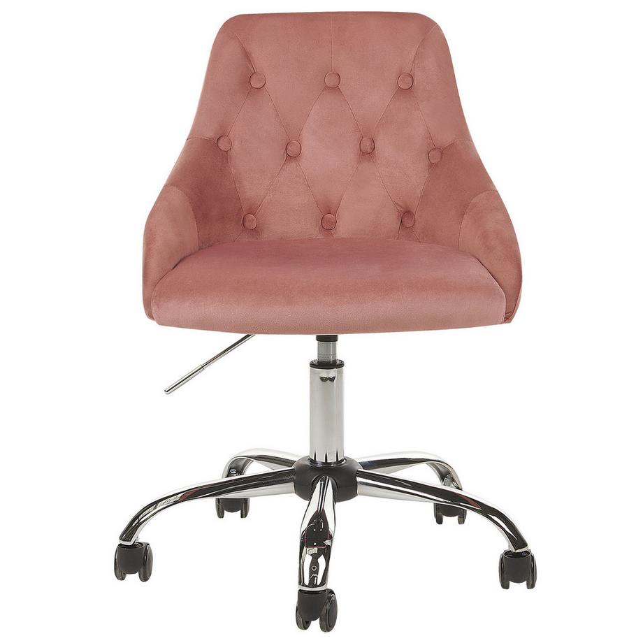 Beliani Schreibtischstuhl aus Samtstoff Glamourös PARRISH  