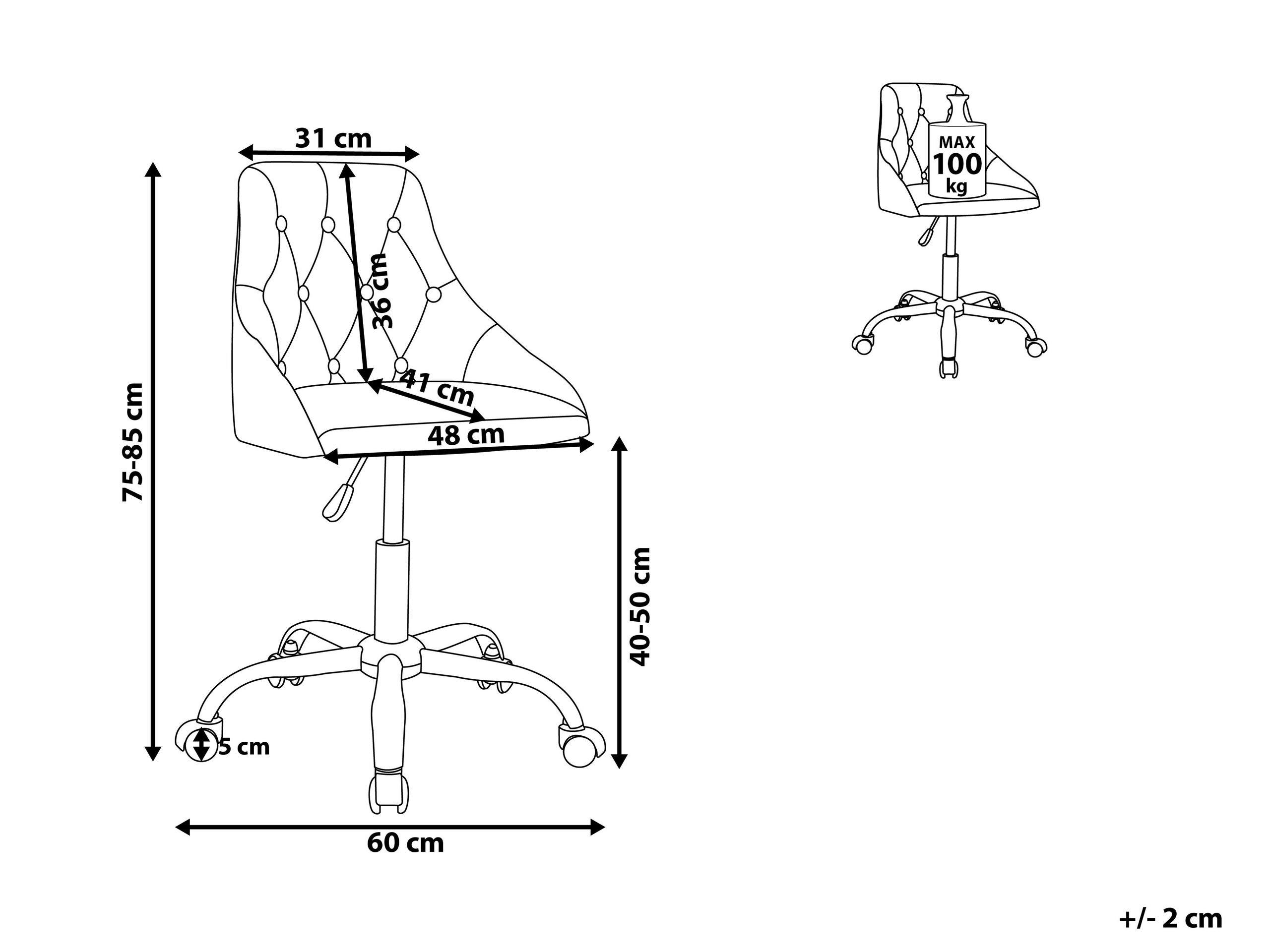 Beliani Chaise de bureau en Velours Moderne PARRISH  