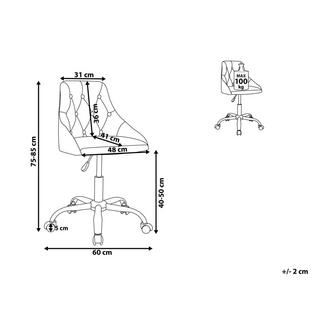 Beliani Sedia da ufficio en Velluto Moderno PARRISH  