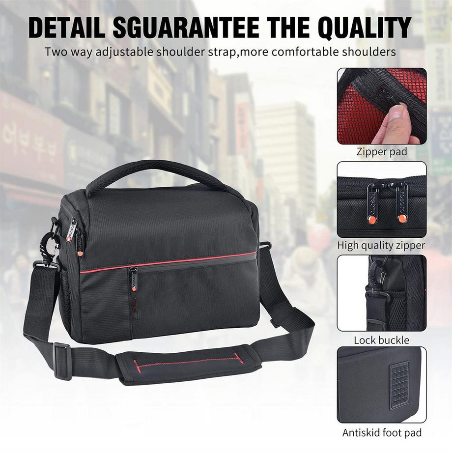 Only-bags.store  Grand sac pour appareil photo avec compartiment pour tablette informatique Compatible avec Canon 4000D 2000D 90D, Nikon D5600 D3500 