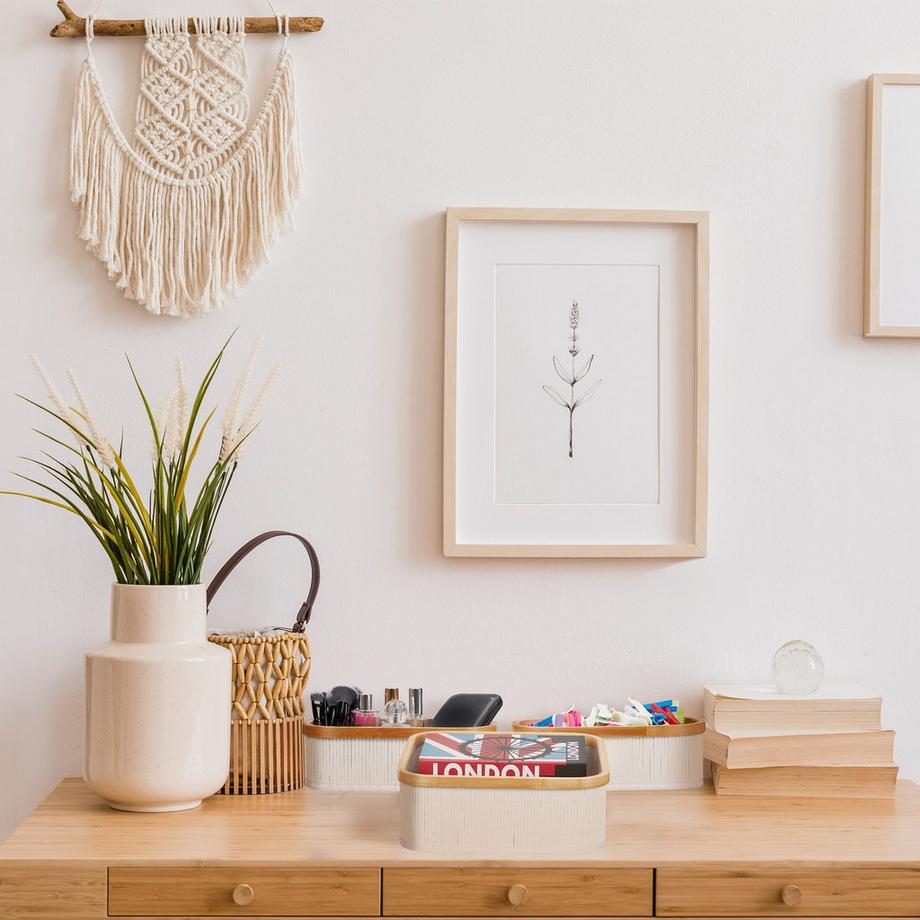 B2X Lot de 3 paniers de rangement en bambou  