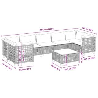 VidaXL set divano da giardino Polirattan  