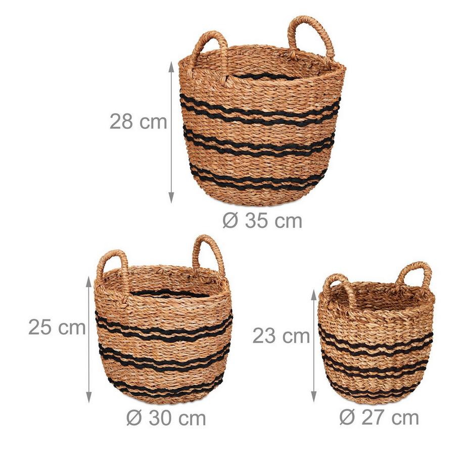 B2X ensemble de 3 paniers de rangement en algues  