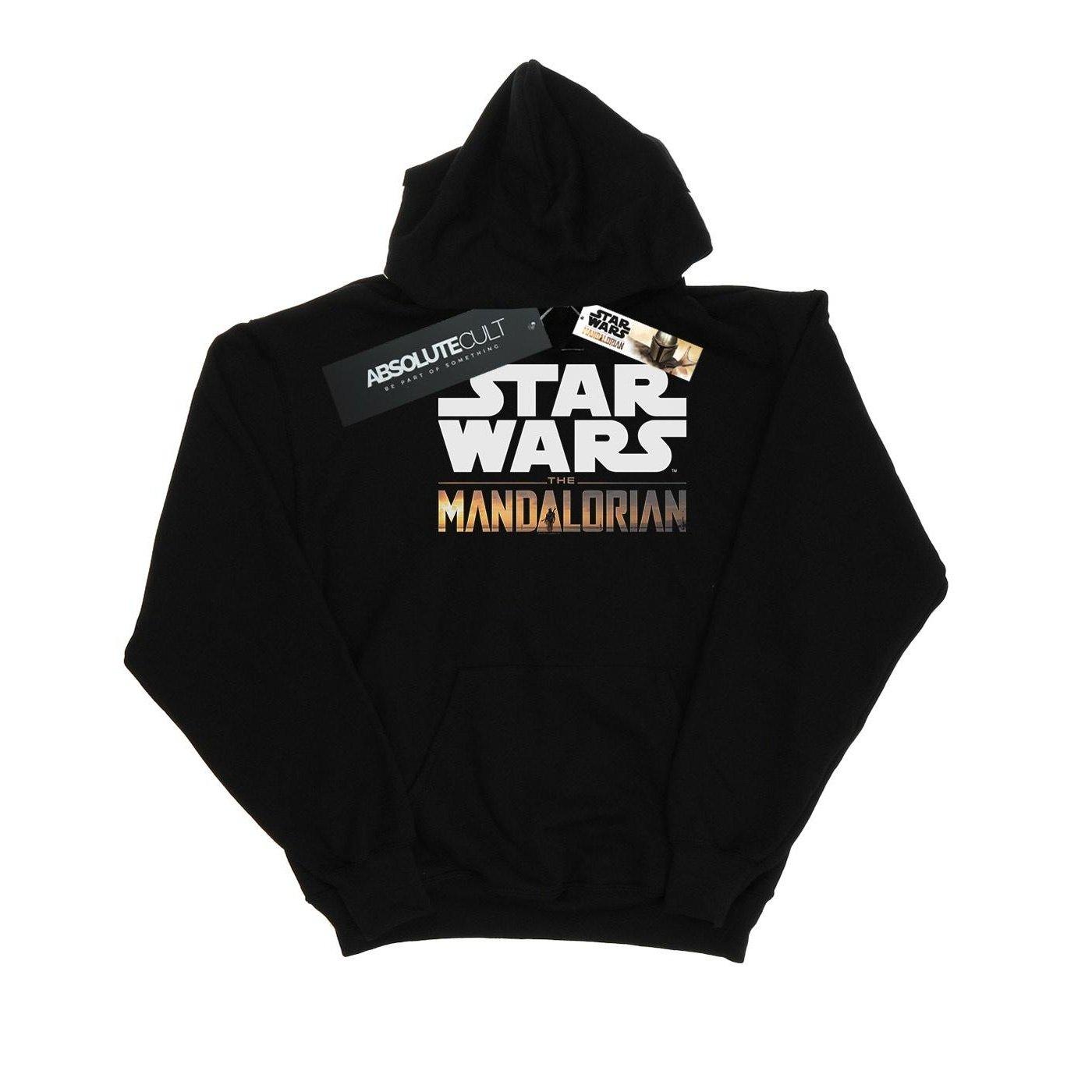 Image of The Mandalorian Logo Kapuzenpullover Mädchen Schwarz 116