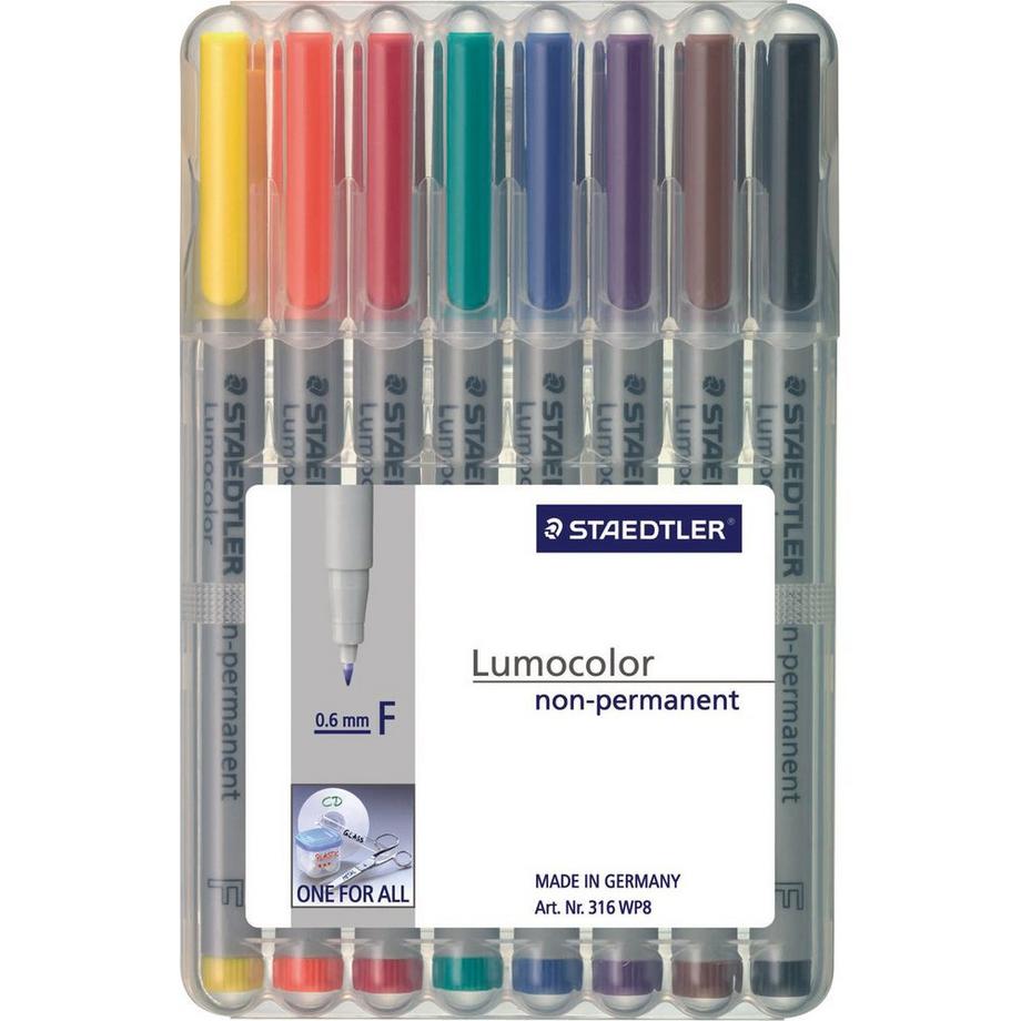 STAEDTLER STAEDTLER Lumocolor non-perm. F 316 WP8 8 Farben ass.  