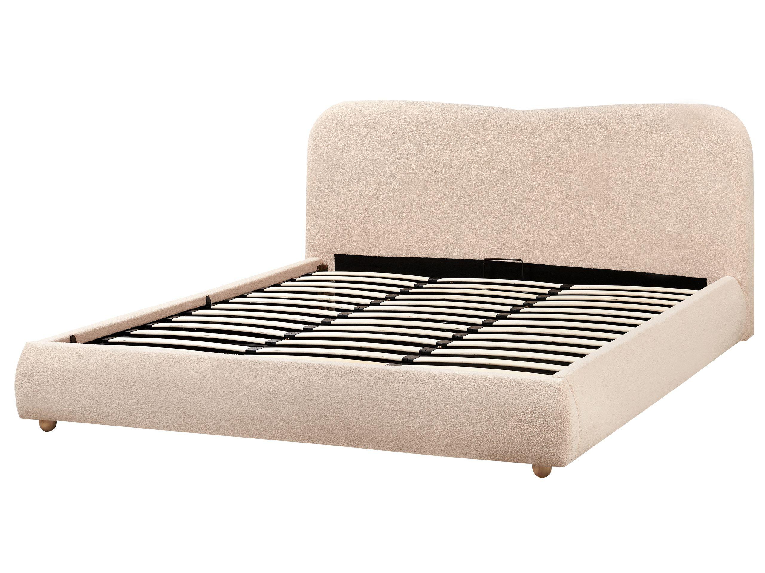 Beliani Letto contenitore en Bouclé Moderno BLAGNAC  