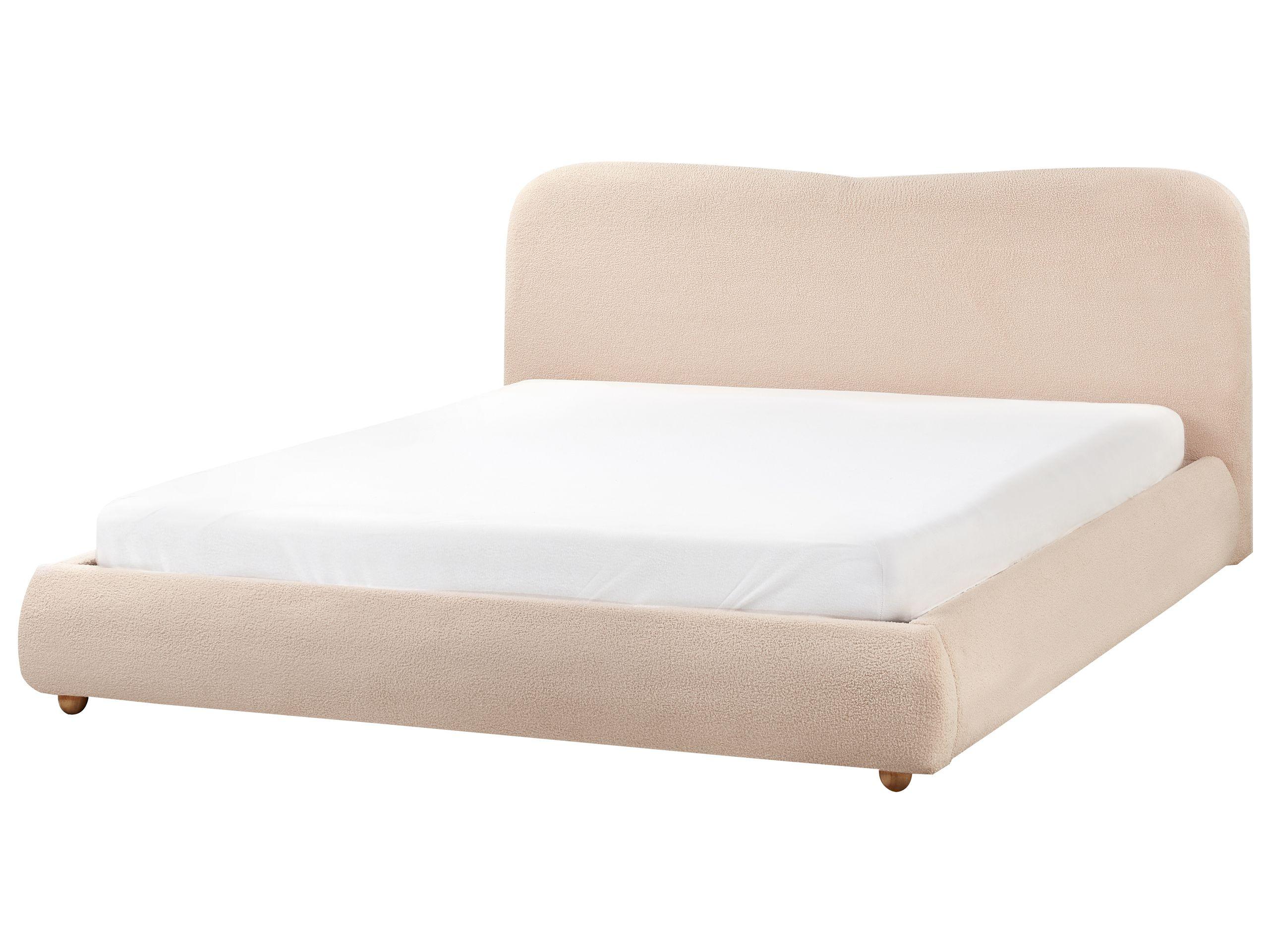 Beliani Letto contenitore en Bouclé Moderno BLAGNAC  