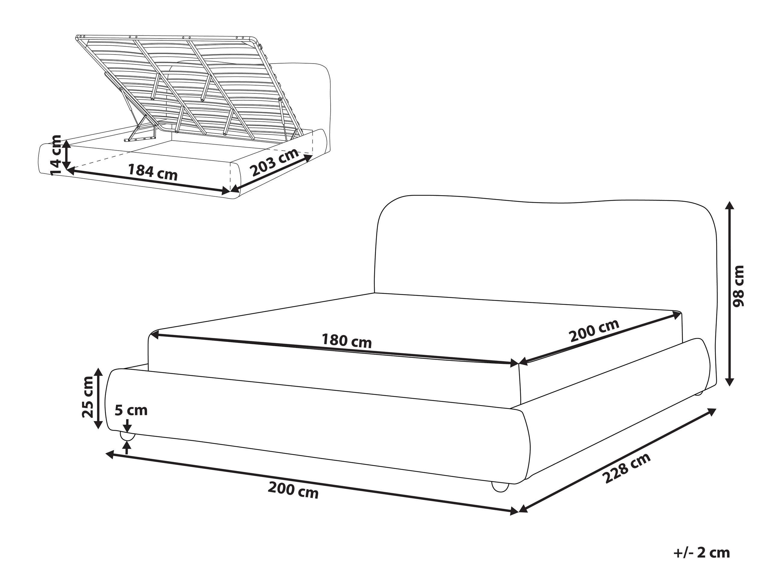 Beliani Letto contenitore en Bouclé Moderno BLAGNAC  