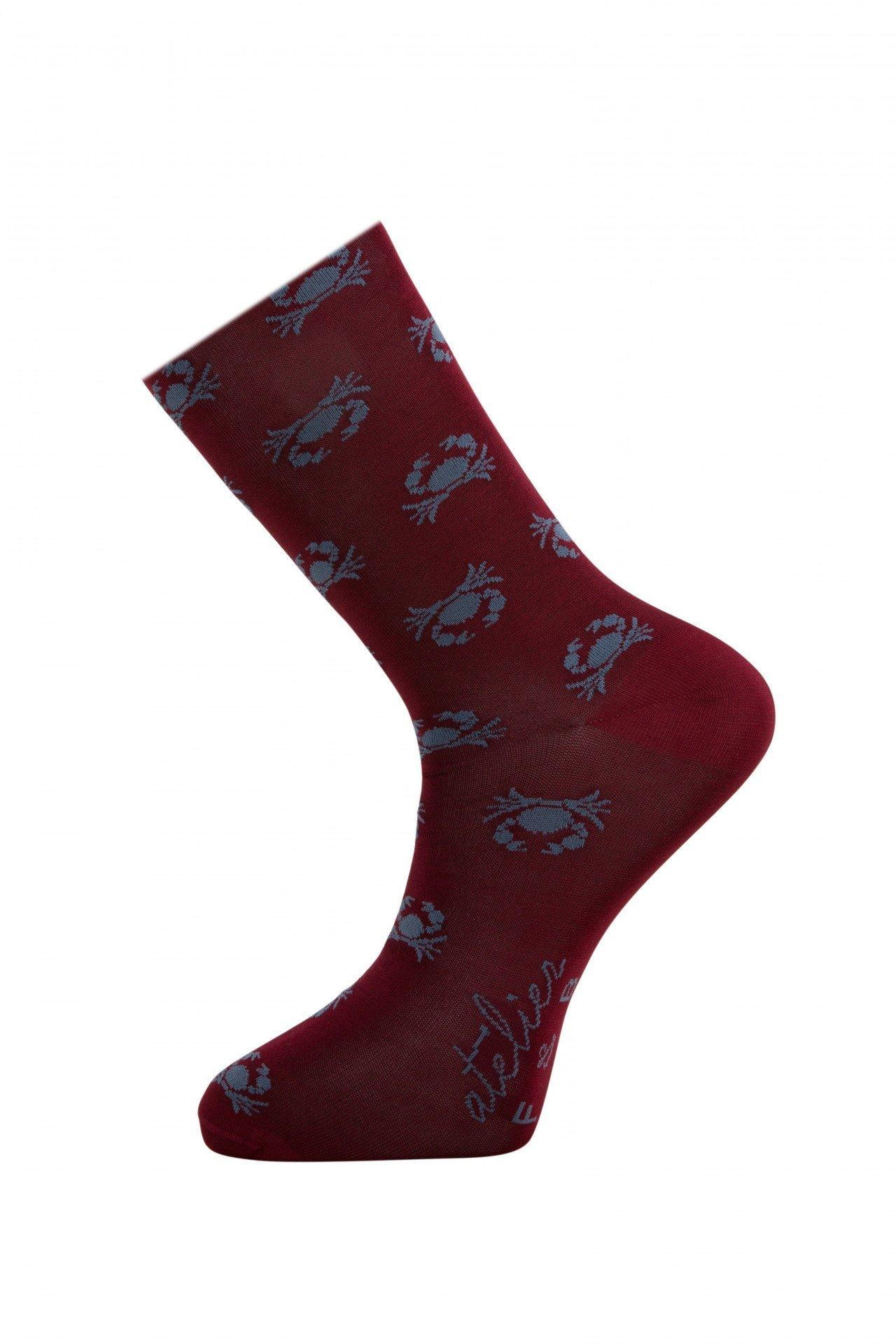 Image of Kleine Krabbensocken Herren Bordeaux ONE SIZE