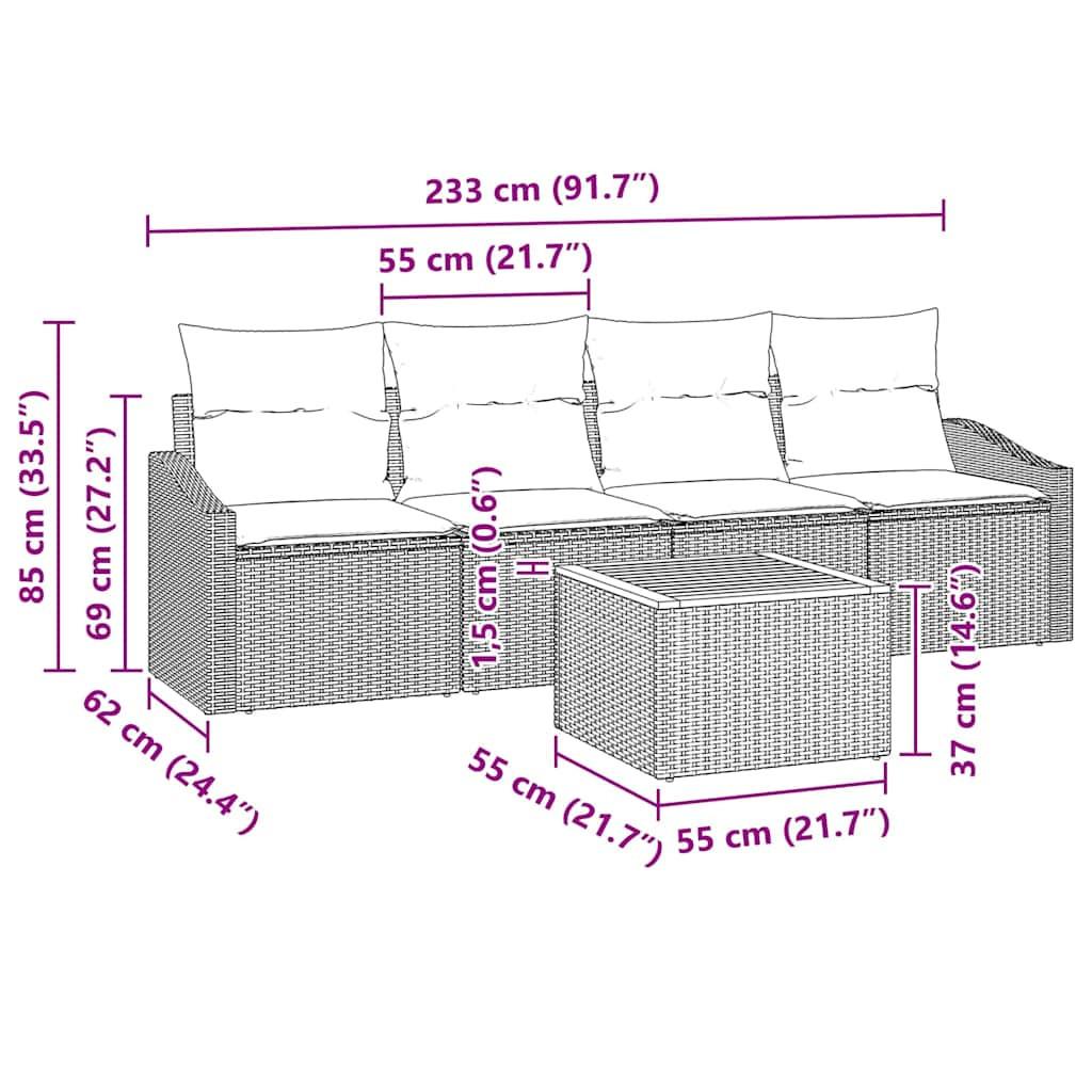 VidaXL Modulares sofa set poly-rattan  
