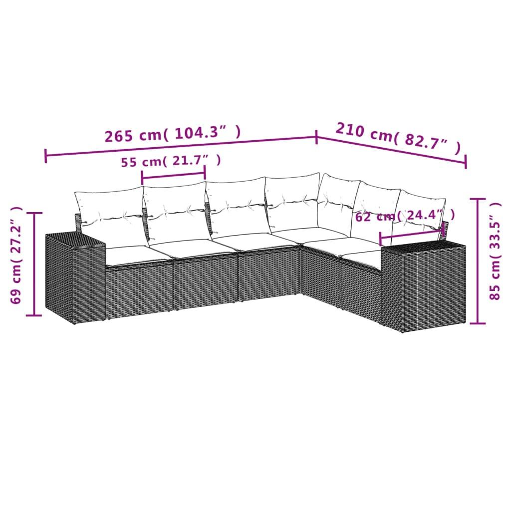 VidaXL Ensemble de canapés de jardin rotin synthétique  