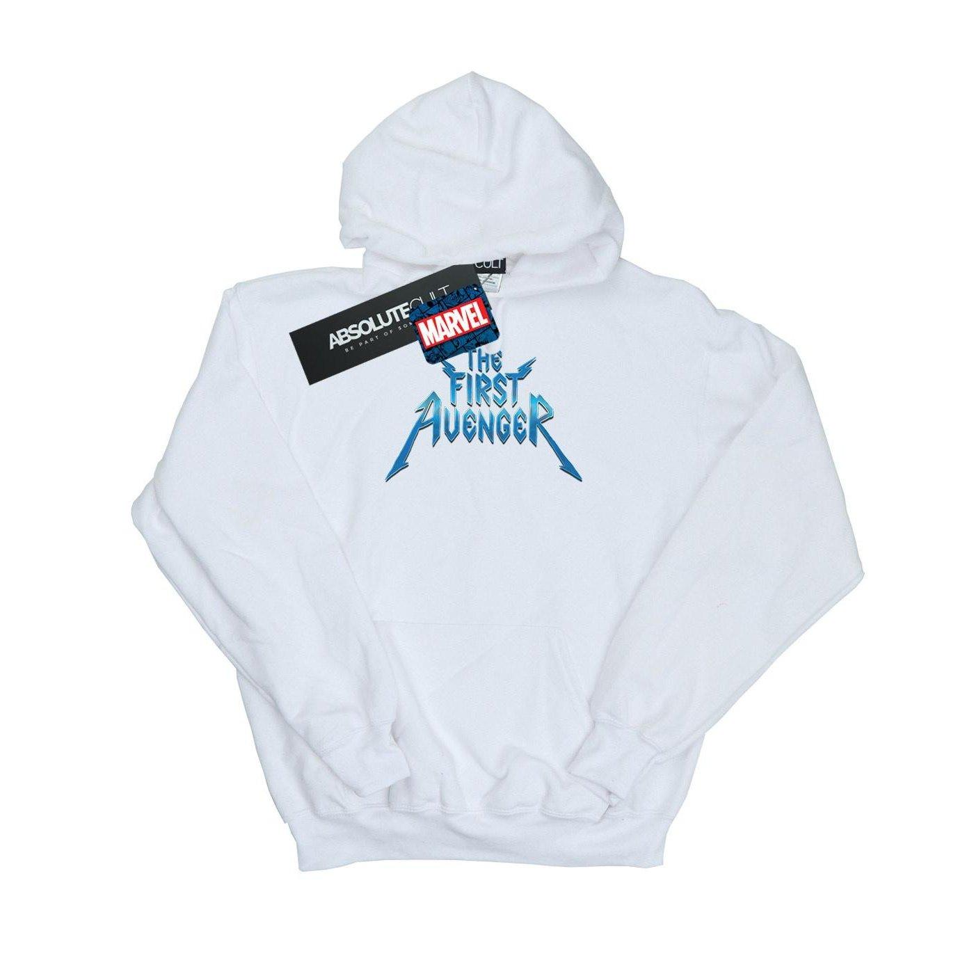 Image of The First Avenger Metal Logo Kapuzenpullover Mädchen Weiss 140/146