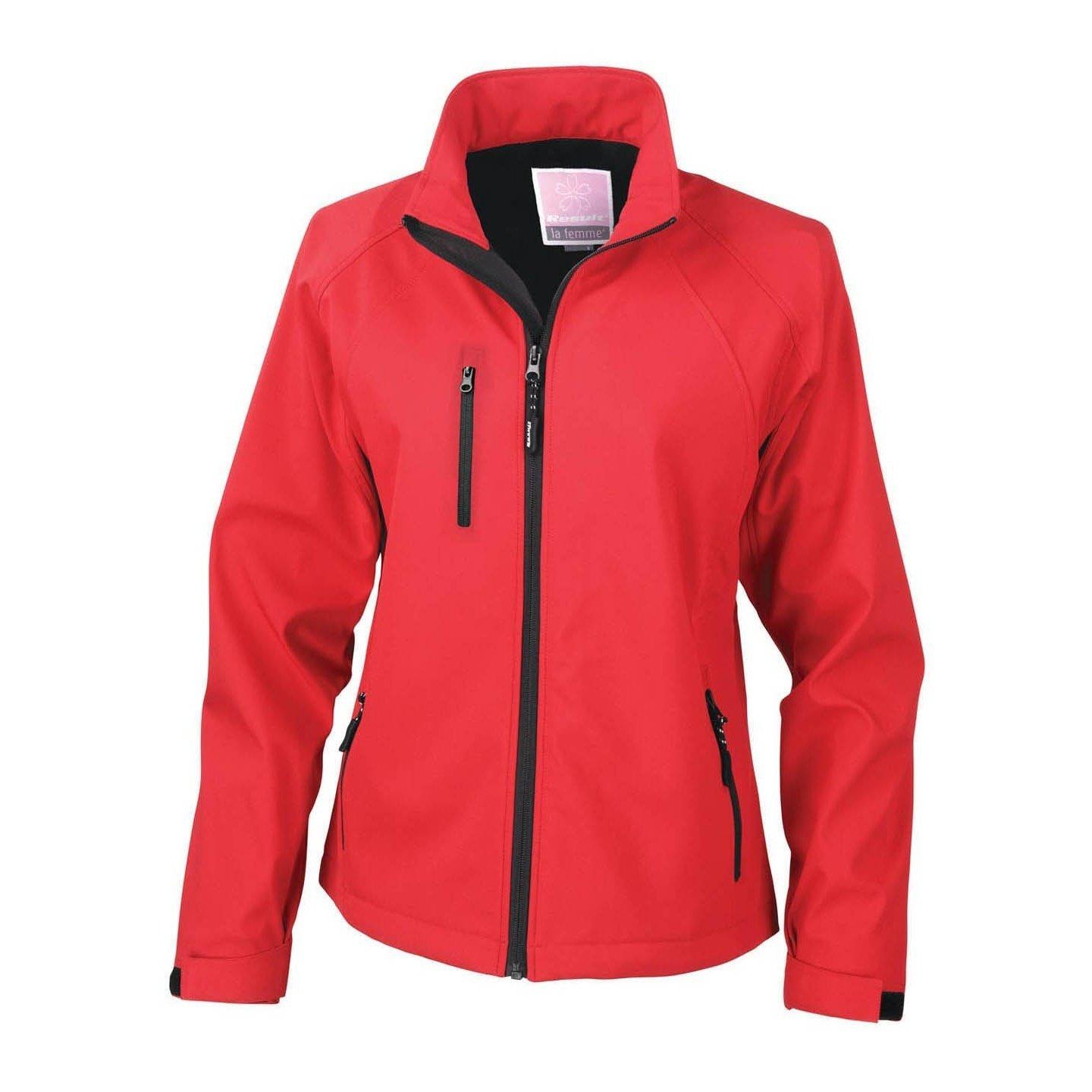 Image of La Femma® Softshelljacke, 2lagig, Atmungsaktiv, Winddicht Damen Rot Bunt XS