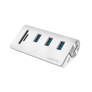 LogiLink  CR0045 Schnittstellen-Hub USB 3.2 Gen 1 (3.1 Gen 1) Type-A 5000 Mbits Silber 