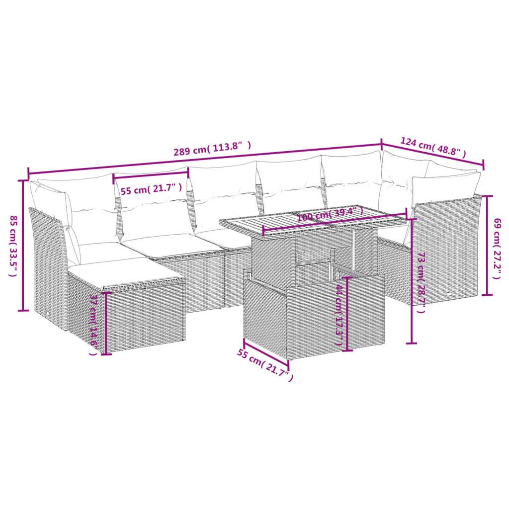 VidaXL Ensemble de canapés de jardin rotin synthétique  