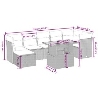 VidaXL Ensemble de canapés de jardin rotin synthétique  