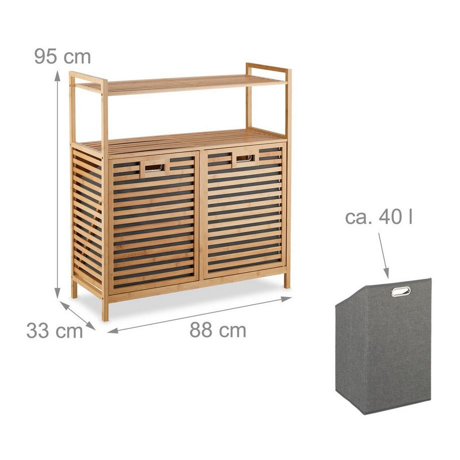 Northix Cesto portabiancheria con 2 ripiani  