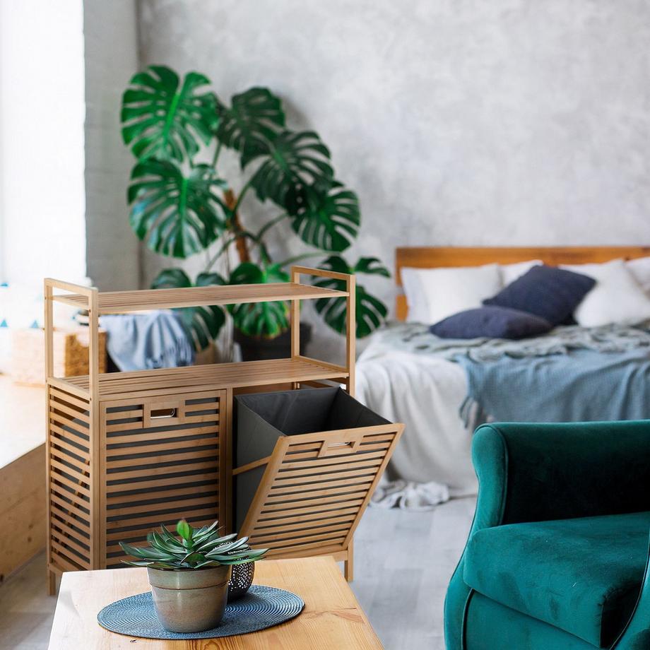 Northix Cesto portabiancheria con 2 ripiani  