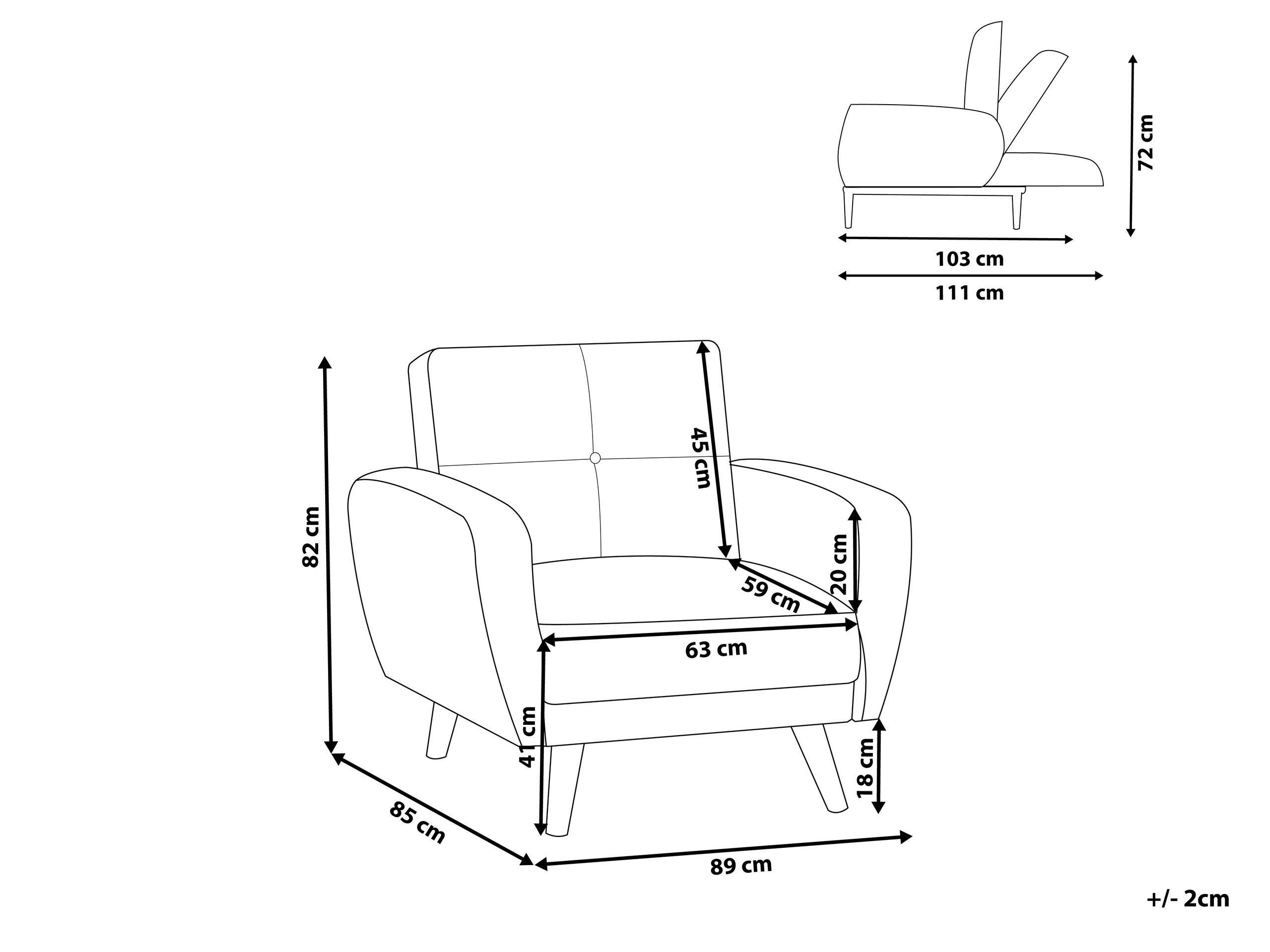 Beliani Fauteuil inclinable en Polyester Rétro FLORLI  