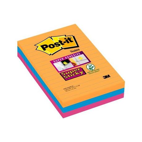 Post-It POST-IT Super Sticky Bangkok 152x101mm 4690SS3BG 3-farbig 3x90 Blatt  