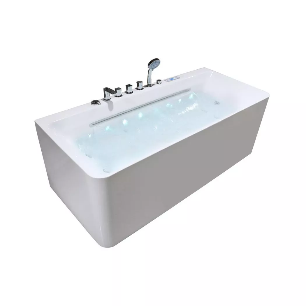 Vasca Per Balneoterapia Semi-freestanding 1 Posto 470 Litri 170 X 75 Cm Bianco - Kirana
