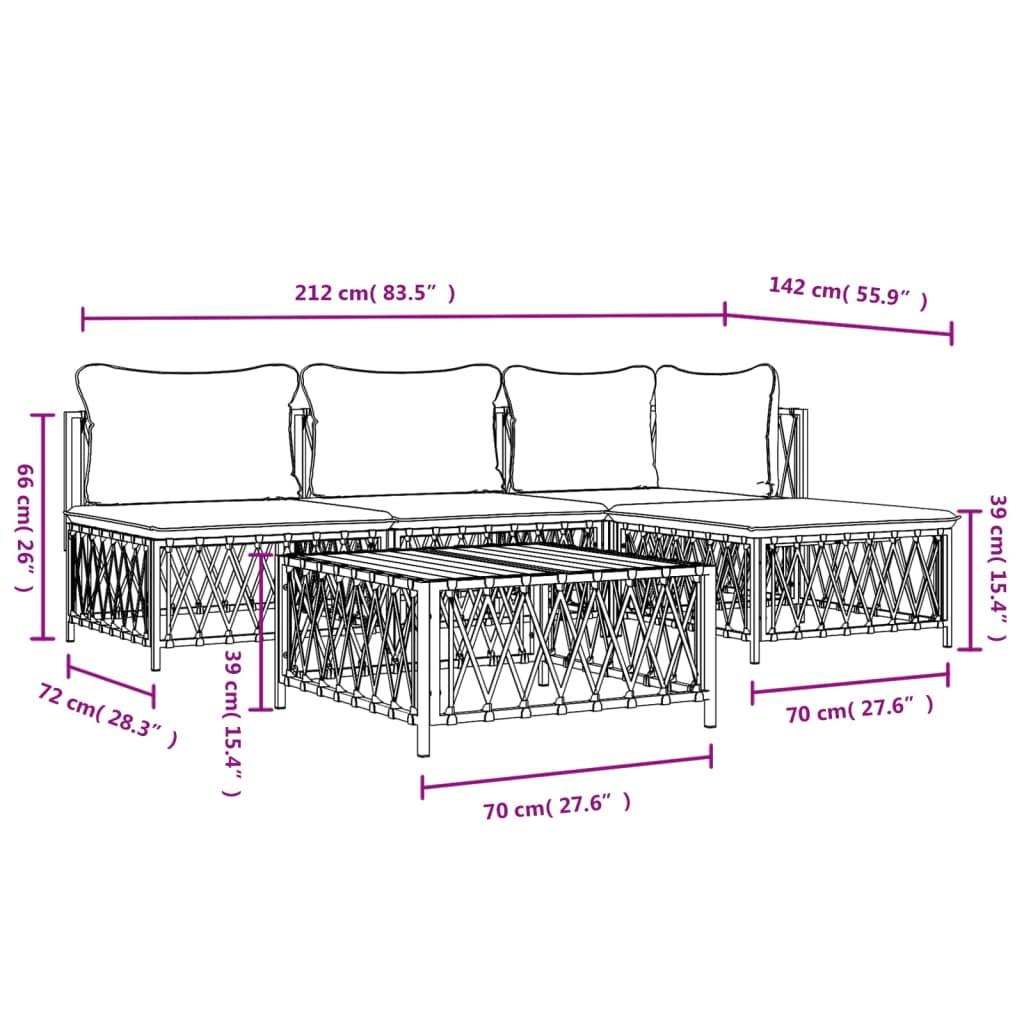 VidaXL Garten lounge set stahl  