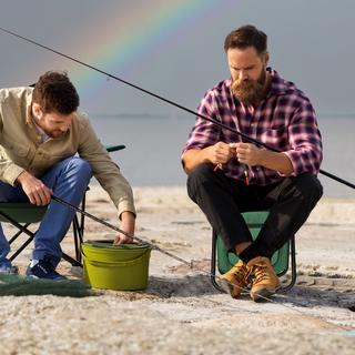 B2X Sedia da campeggio con schienale verde  