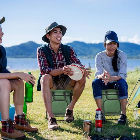 B2X Sedia da campeggio con schienale verde  