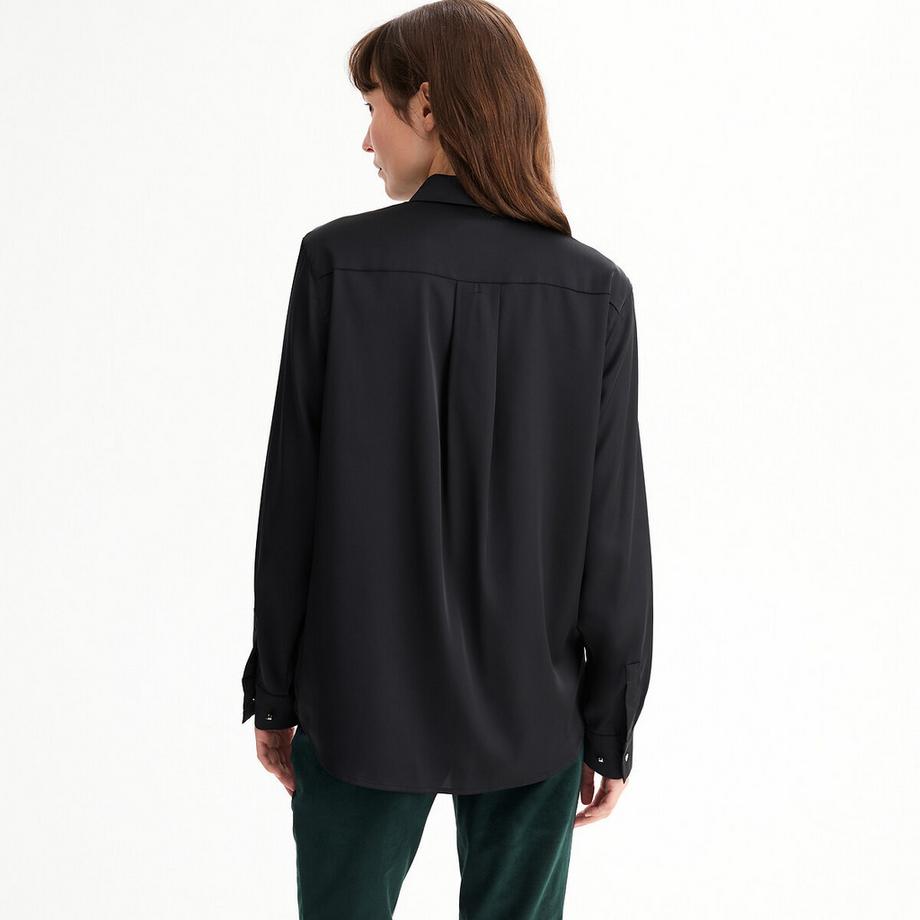 La Redoute Collections Langärmelige Satin Hemdbluse  