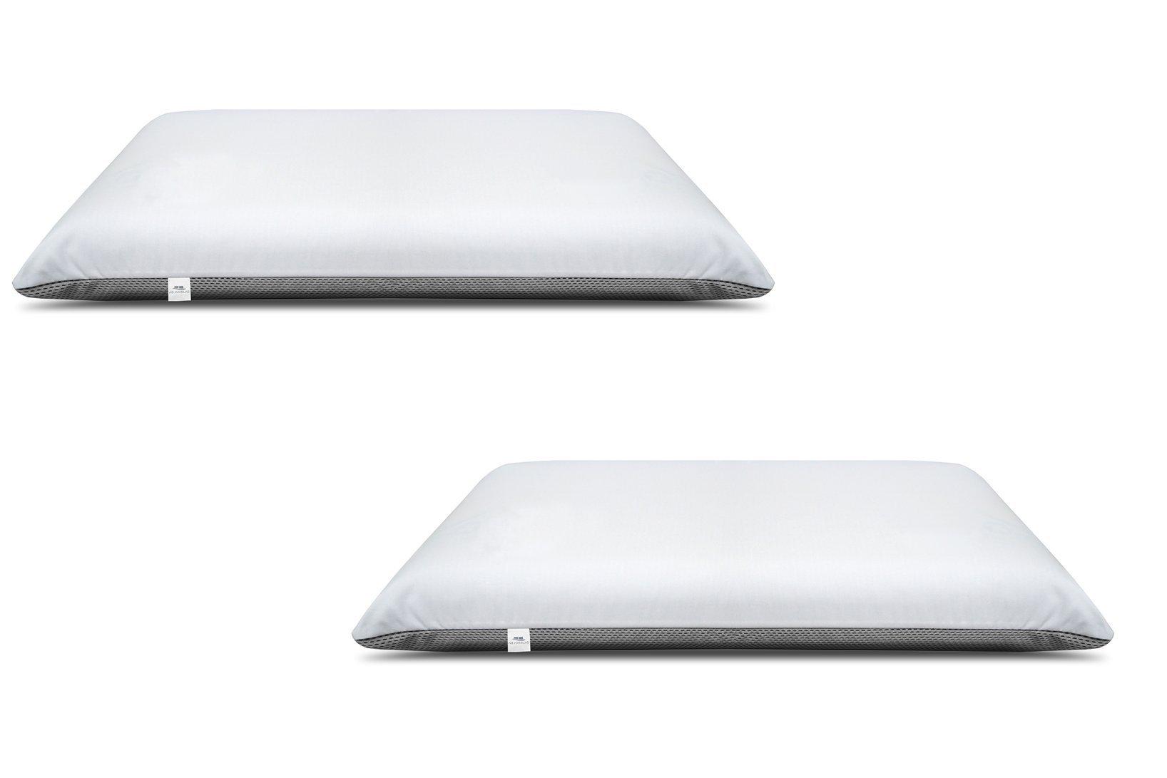 AB Matelas Materasso White Cosmos | 140x190 cm con 2 cuscini di carbonio 70x40cm | Memoria 50 kg/m3 e 12 zone | 28 cm  