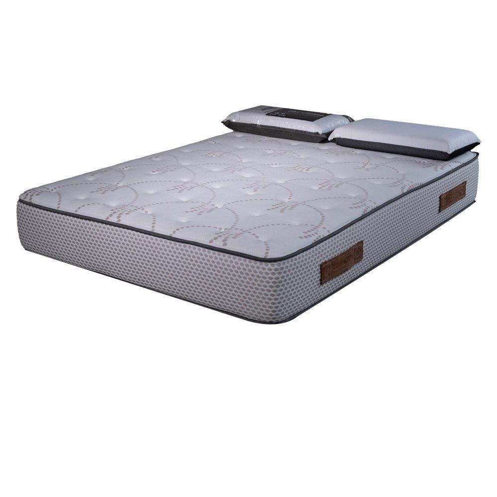 AB Matelas Materasso White Cosmos | 140x190 cm con 2 cuscini di carbonio 70x40cm | Memoria 50 kg/m3 e 12 zone | 28 cm  