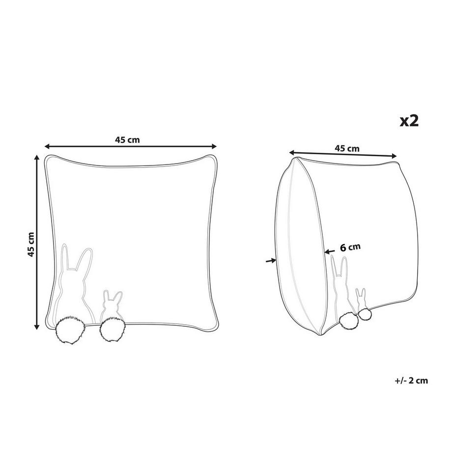 Beliani Set di 2 cuscini en Cotone  PHLOX  