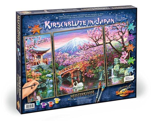 Image of Malen nach Zahlen - Kirschblüte in Japan (Triptychon) Multicolor