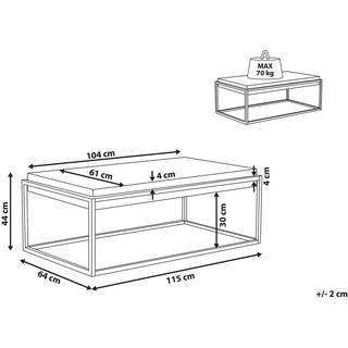 Beliani Couchtisch aus MDF-Platte Industriell ALTOS  