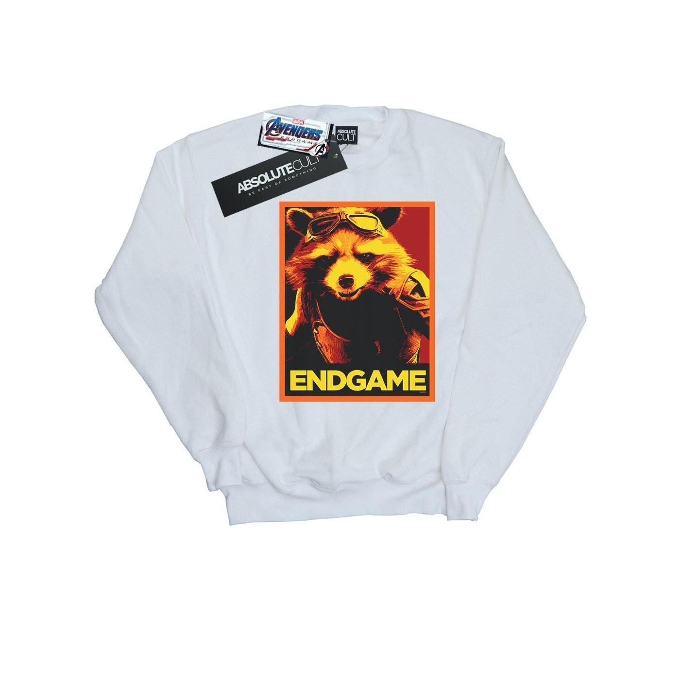 Image of Avengers Endgame Rocket Poster Sweatshirt Damen Weiss XL