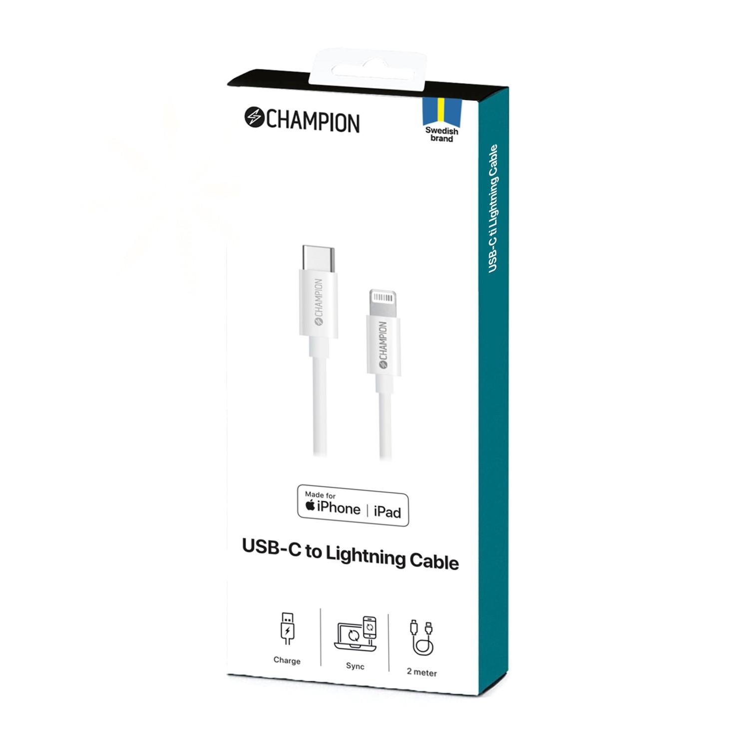 Champion  Cavo da USB-C a Lightning 2 m Bianco 
