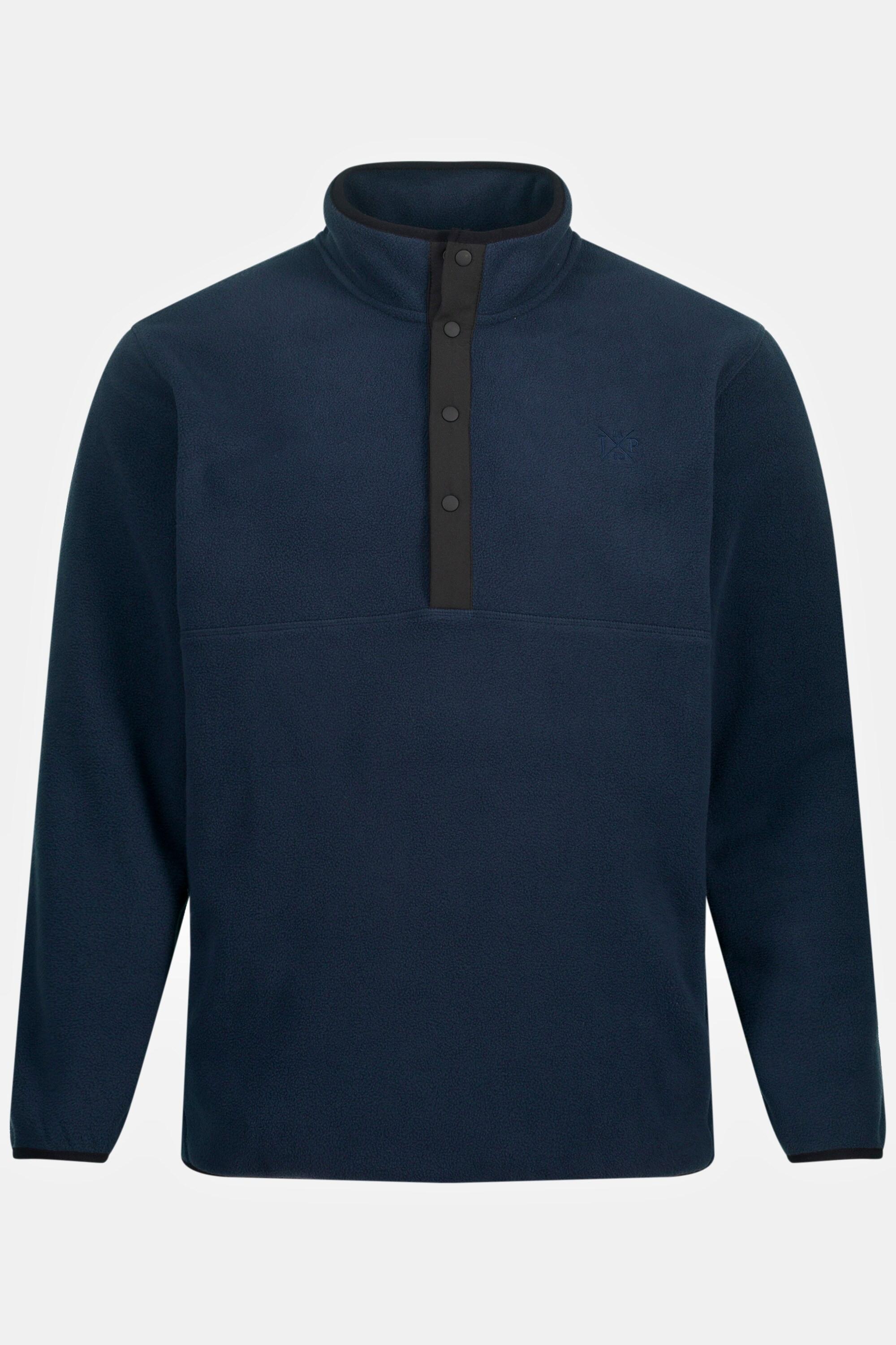 JP1880  Pullover polo in pile per l'outdoor con collo alto e abbottonatura 