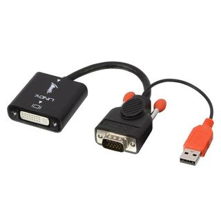 LINDY  Lindy 38184 cavo e adattatore video 0,2 m DVI-D VGA (D-Sub) + USB Nero, Arancione 