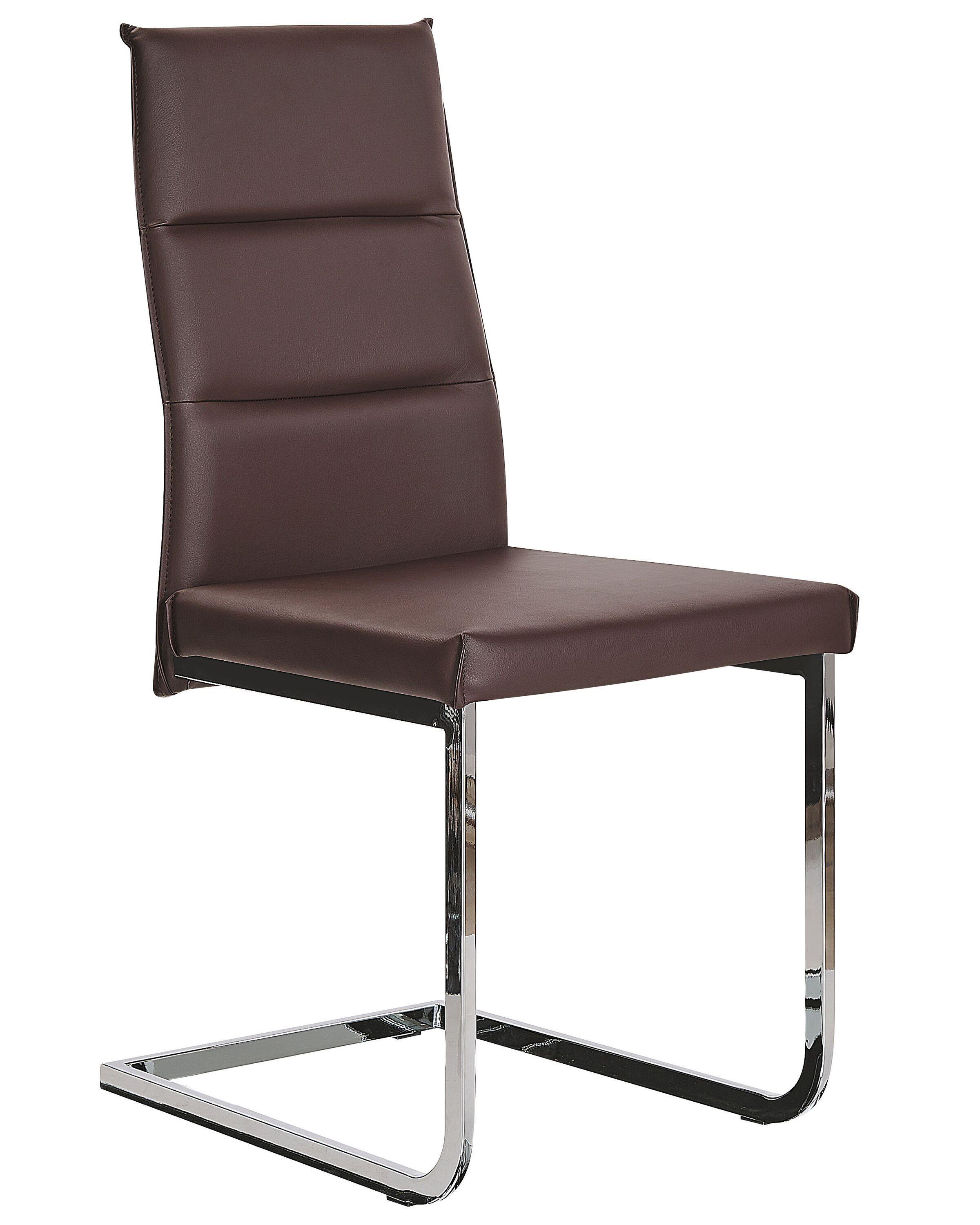 Beliani Lot de 2 chaises en Cuir PU Rétro ROCKFORD  