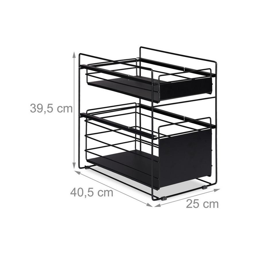 B2X Rangement avec 2 tiroirs noir  