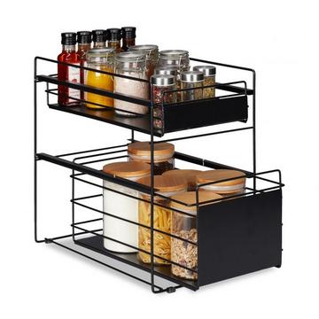 Rangement avec 2 tiroirs noir