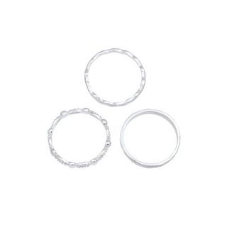 Elli  Ring 3Er Set Wellen Kugel Bandring 