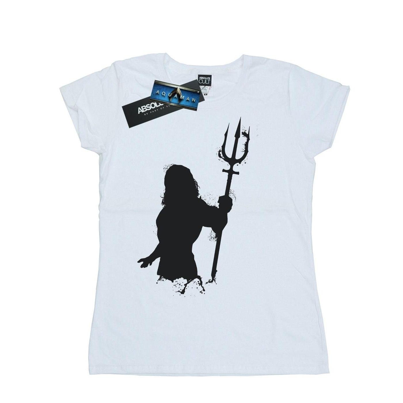 Image of Aquaman Mono Silhouette Tshirt Damen Weiss M