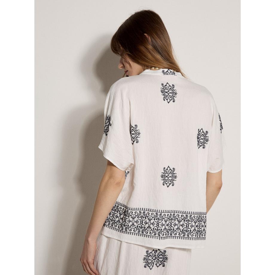 APRICOT Camicetta Ricamo Paisley Perline  
